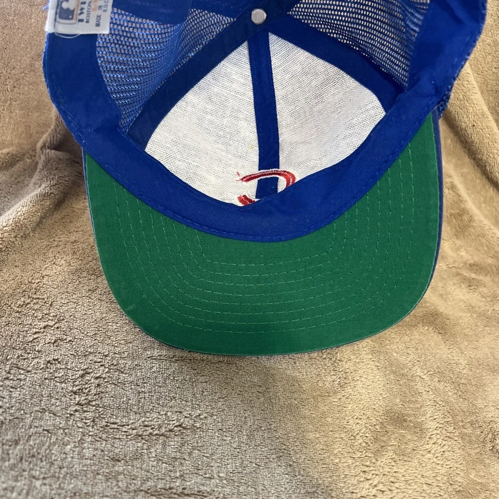 Vintage Chicago Cubs‎ Snapback Hat Cap Twins Enterprise Plain Logo MLB 90s Mesh